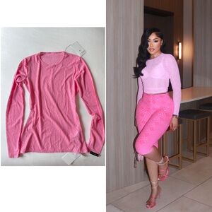 Marine Serre Pink Women's Top